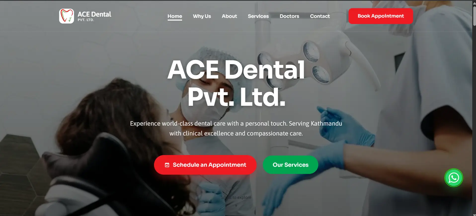 Ace Dental website